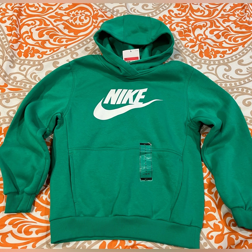 Nike Green Hoodie. Size Large Kids. New With Tag